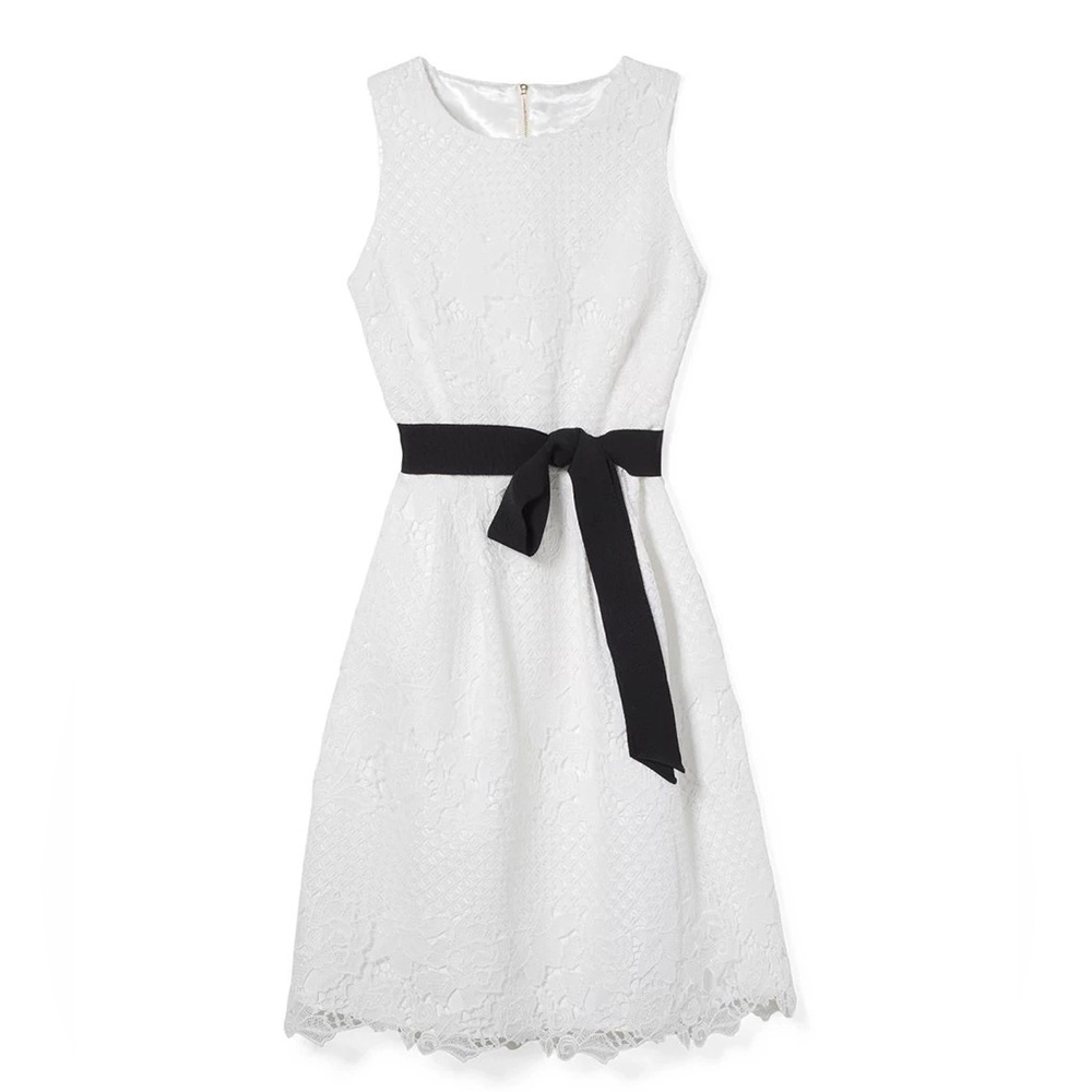 White House Black Market Kids White Dress with Black Sash